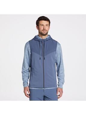 VRST Men's Full Zip Golf Vest, Small, Vintage Indigo Blue